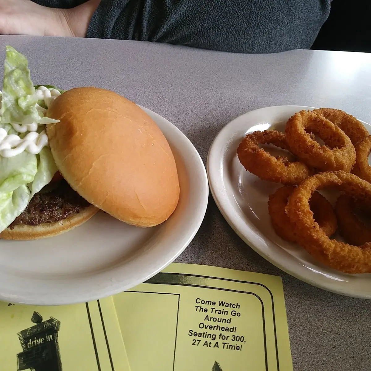 Onion Burger with Onion Rings