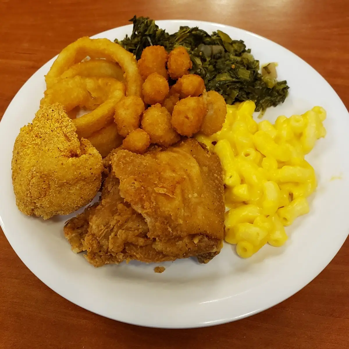 Fried Chicken Fried Fish Popcorn Shrimp Macaroni and Cheese