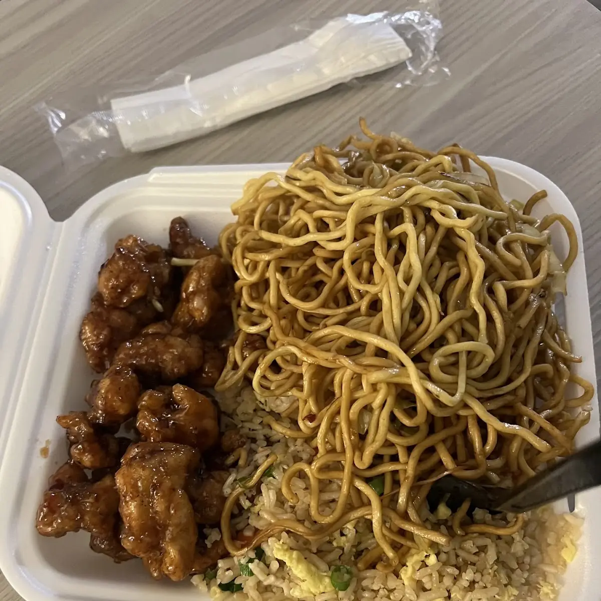 Orange Chicken Fried Rice and Chow Mein