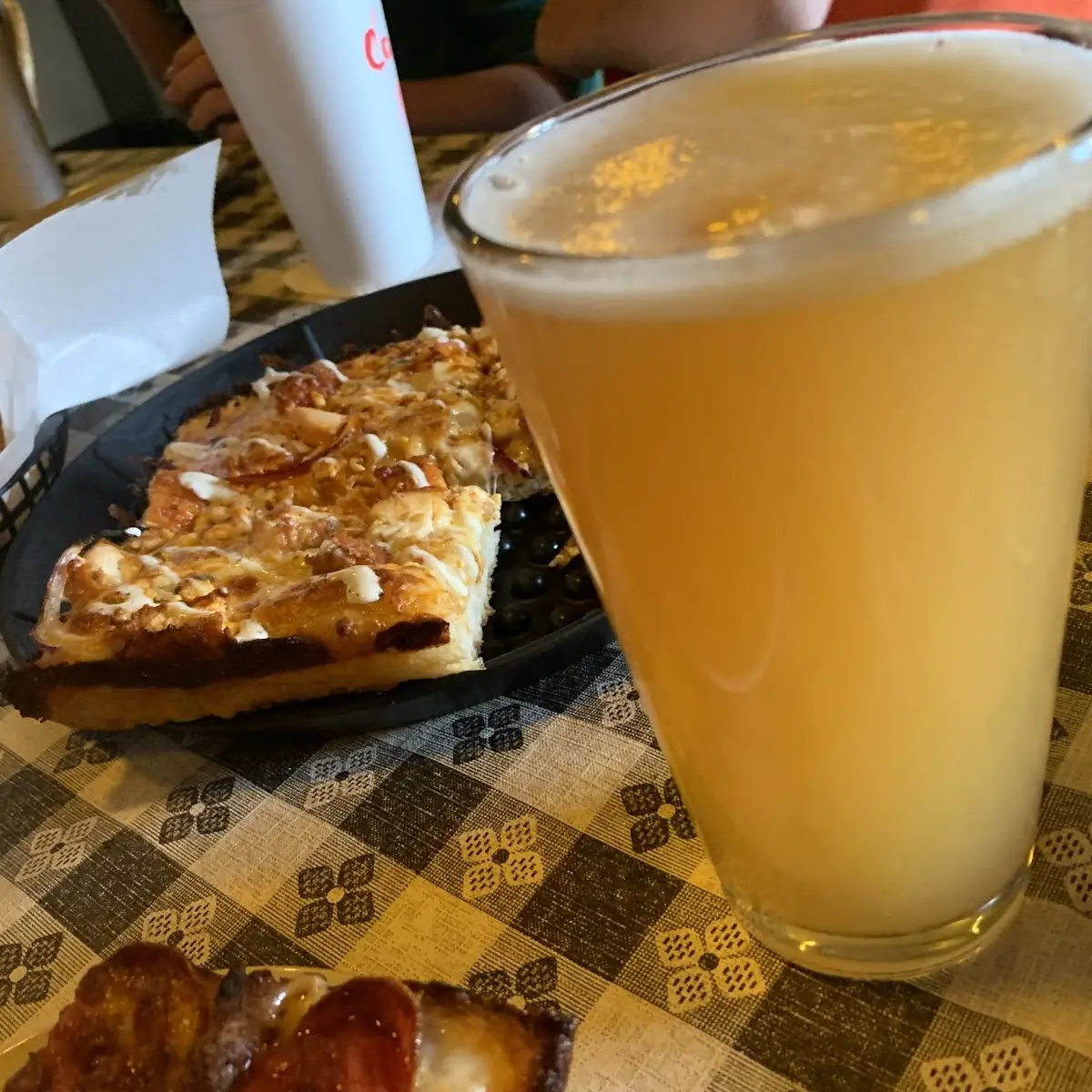 Buffalo Chicken Pizza and Beer