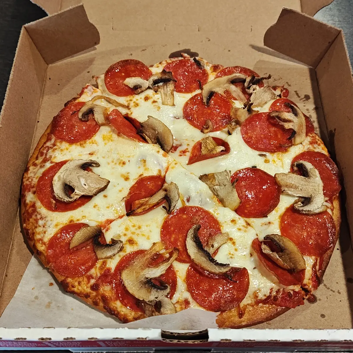 Small Pepperoni and Mushroom Pizza