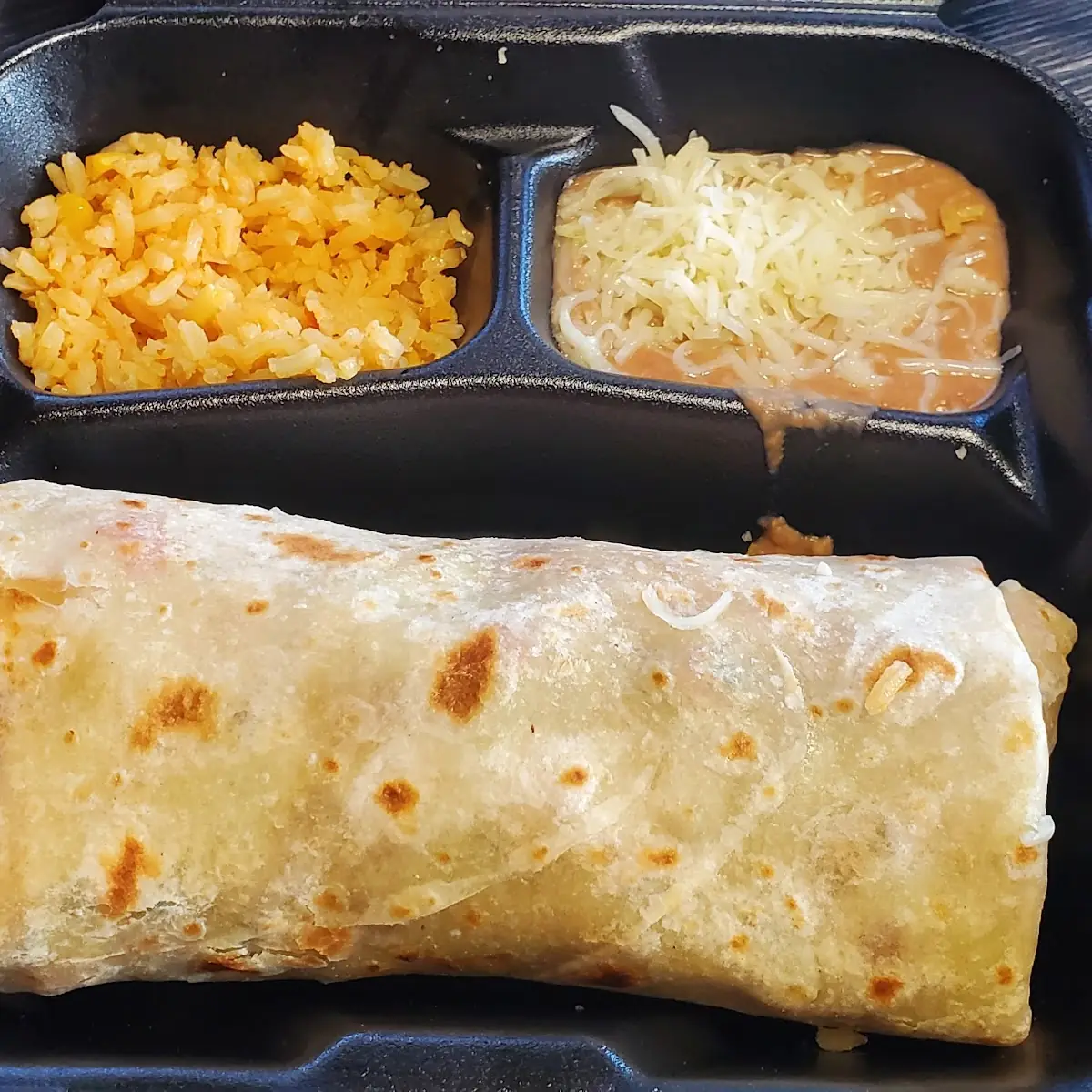 Carne Asada Burrito with Beans and Rice
