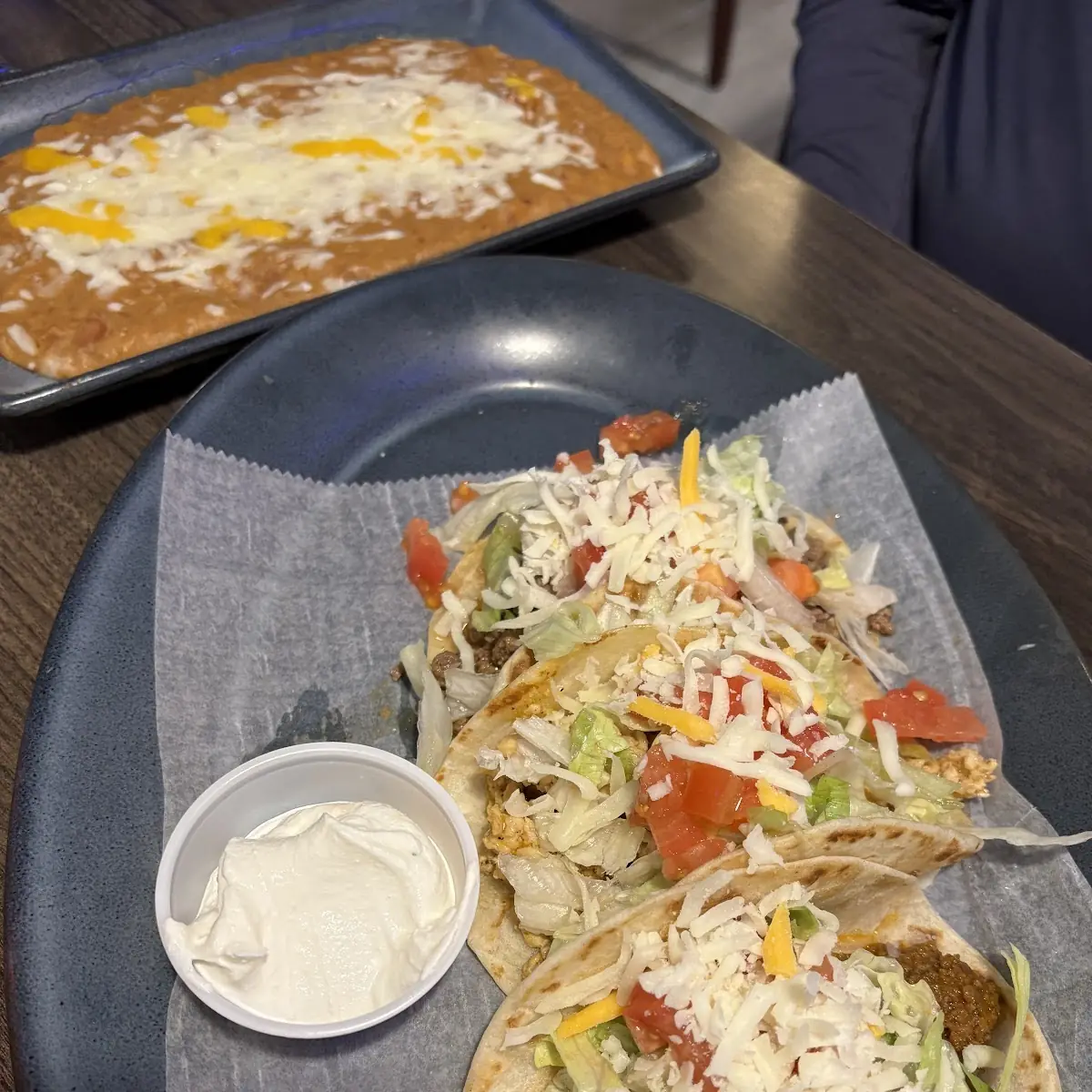 3 Soft Tacos w Refried Beans on the Side