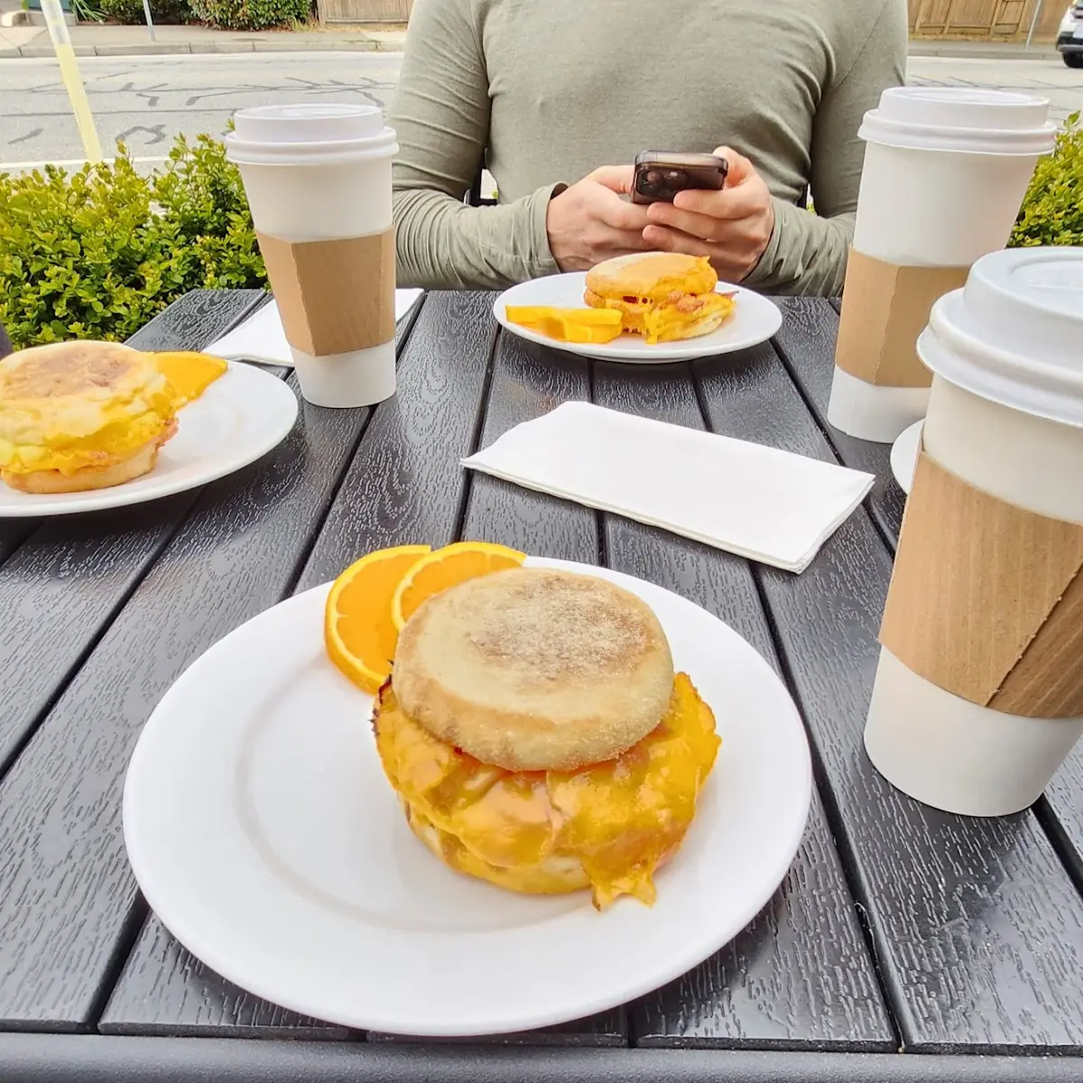 Ham Egg & Cheese Breakfast Sandwich, Wood N Frog Coffee Company