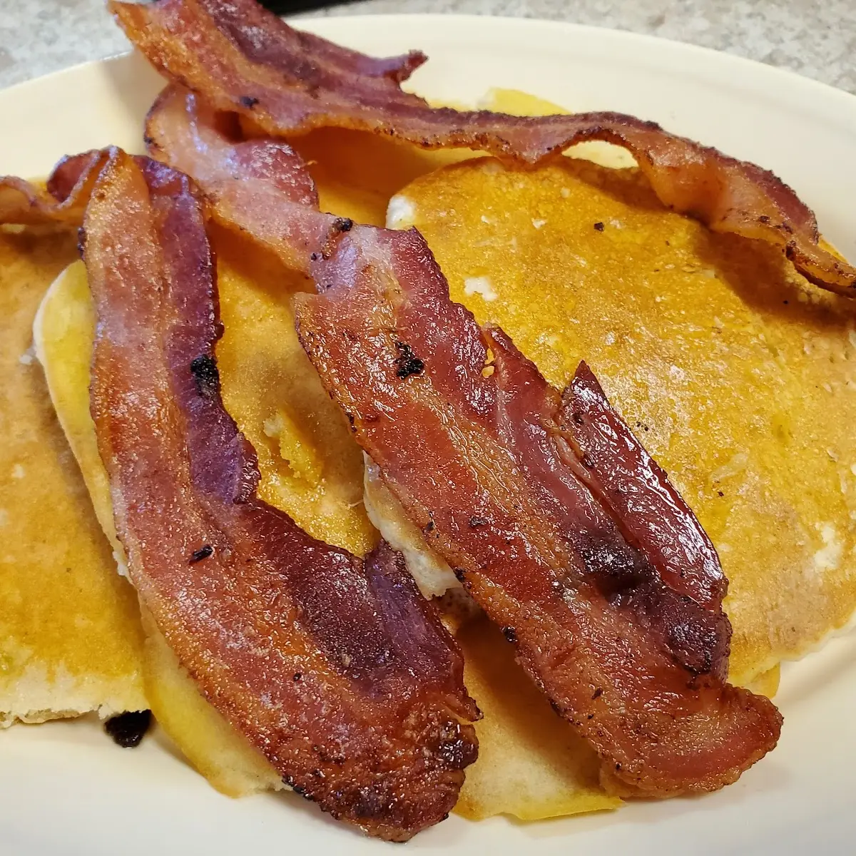 Pancakes with Bacon Strips