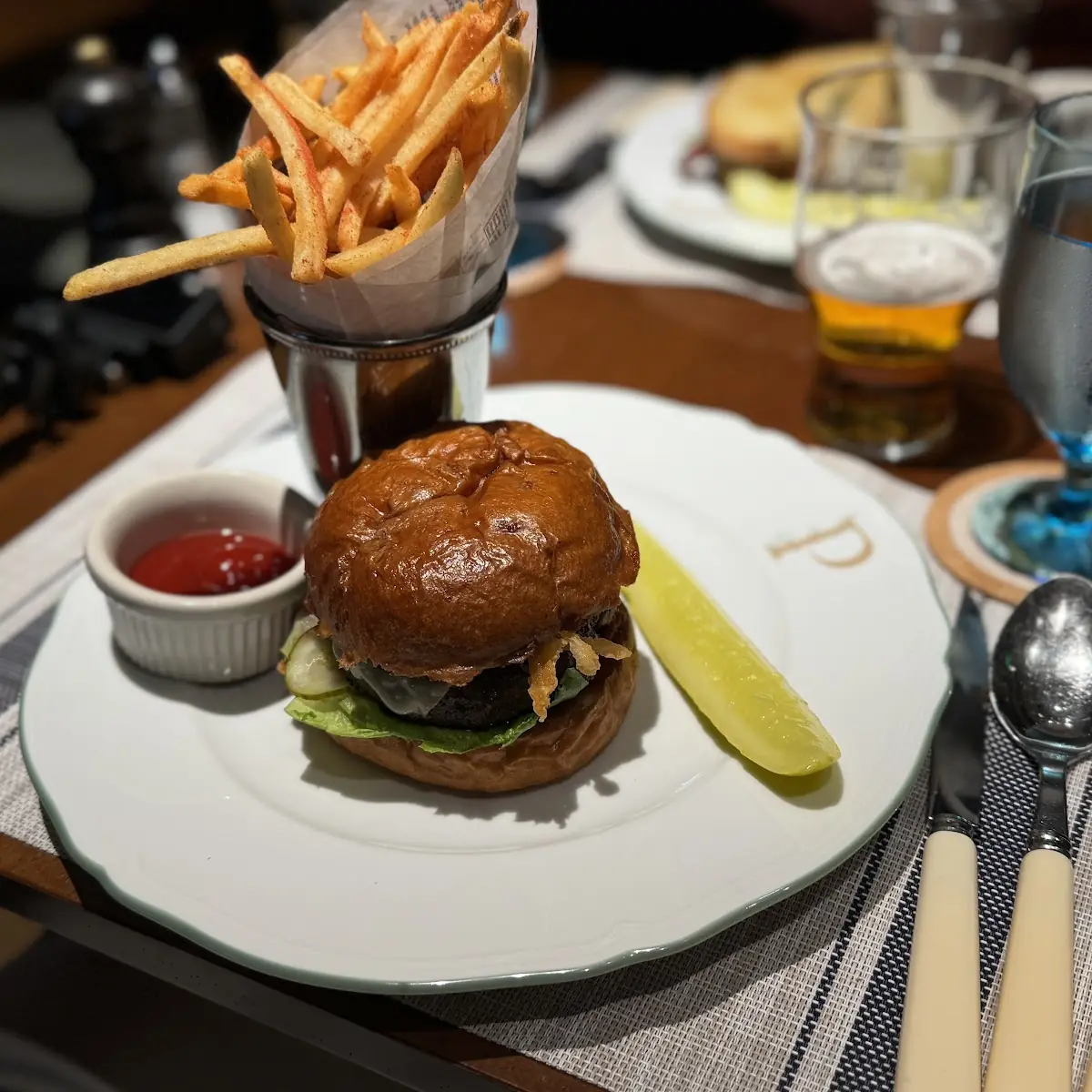 Half Pound Beef Burger and Fries