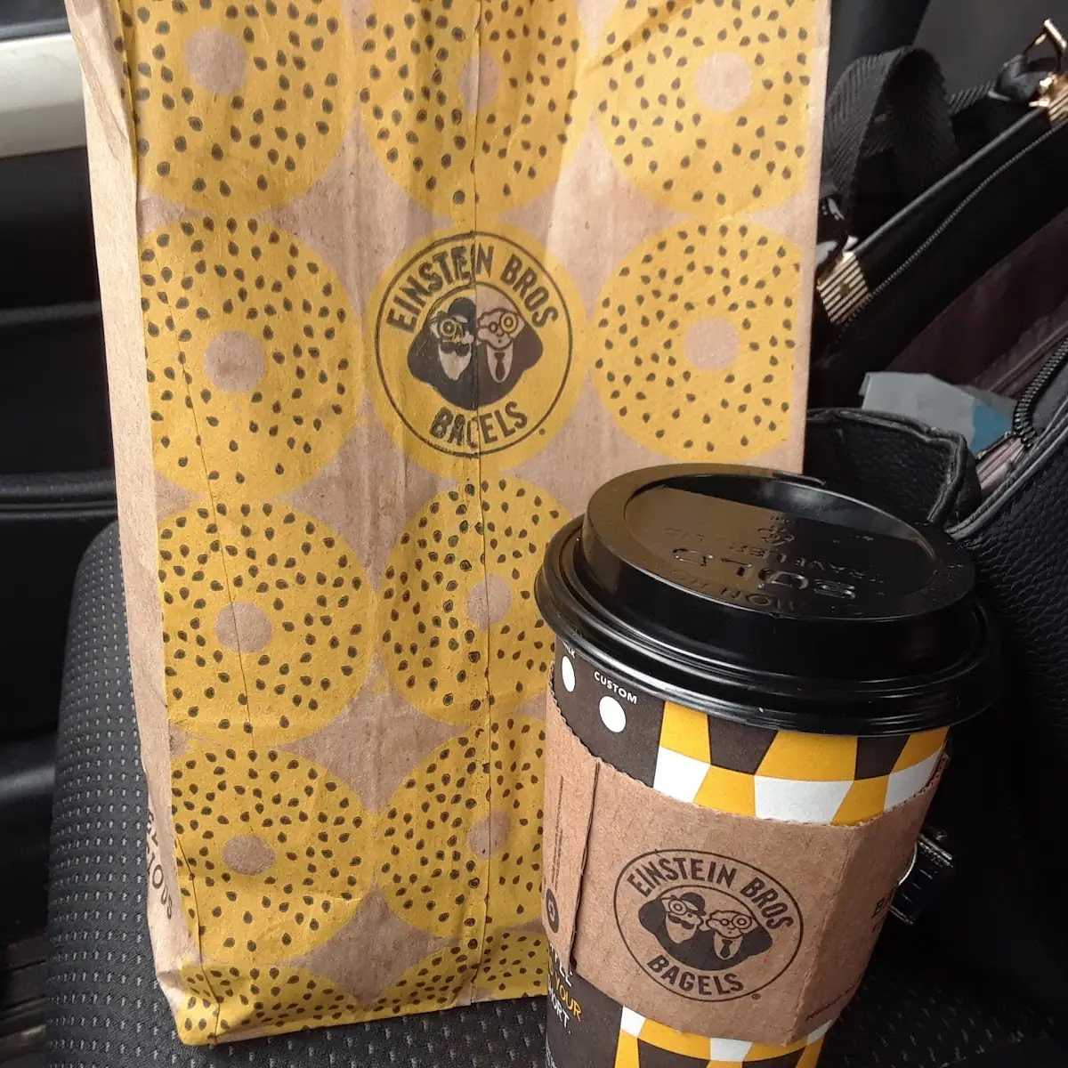 Egg White and Thintastic Bagel Sandwich & Almond Milk Latte Macchiato