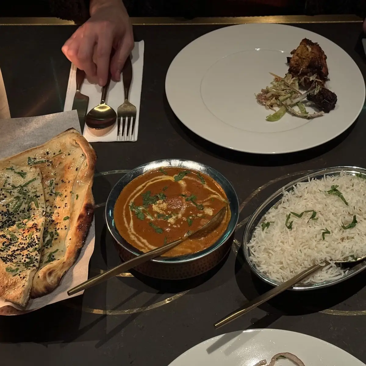 Coconut Chicken Curry Butter Chicken Naan and Rice