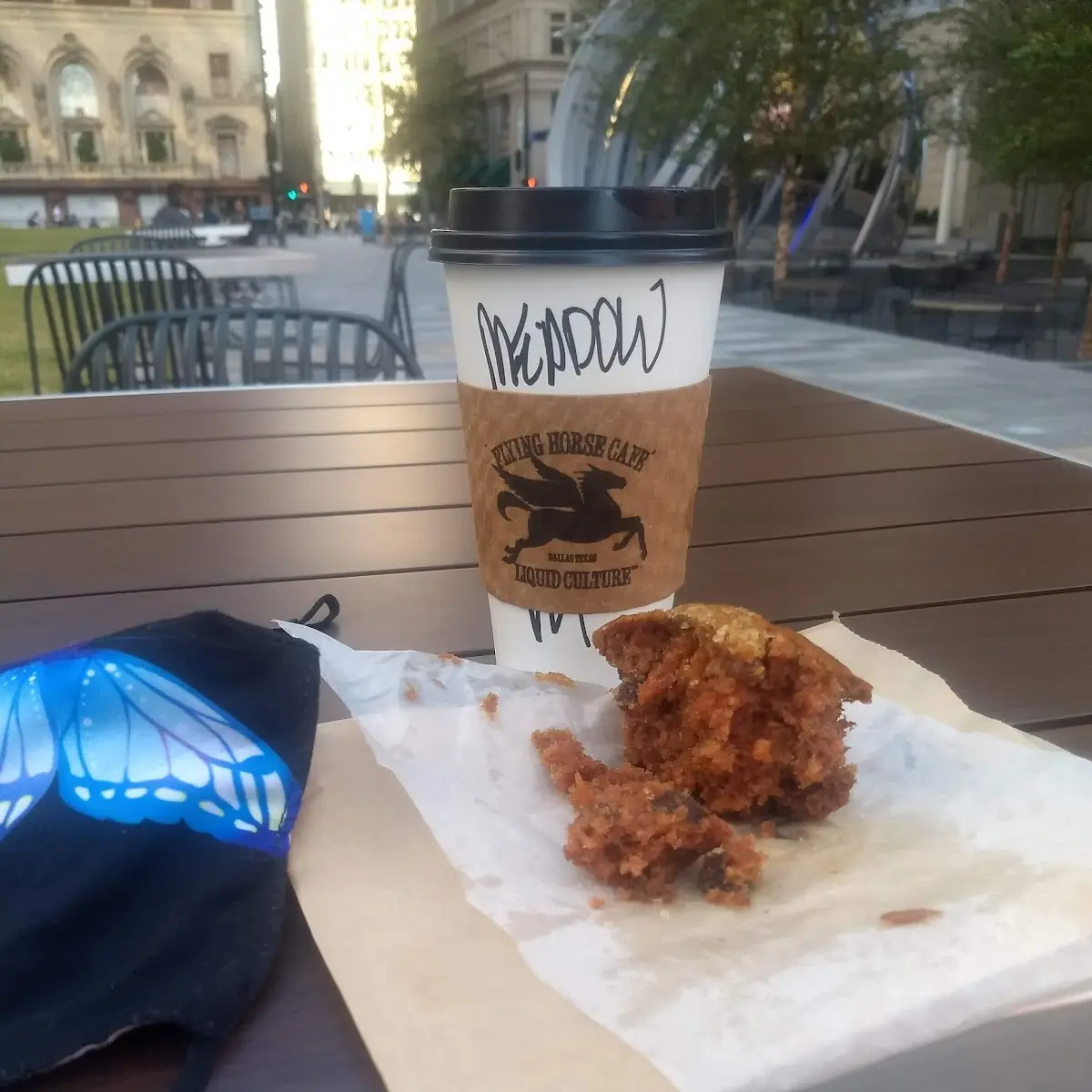 Pumpkin Muffin and Cafe Mocha