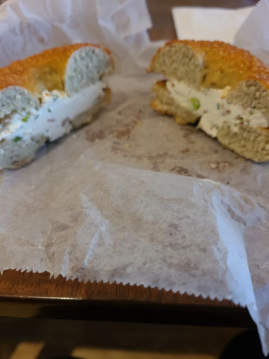 Cheddar Dill Bagel with Cream Cheese
