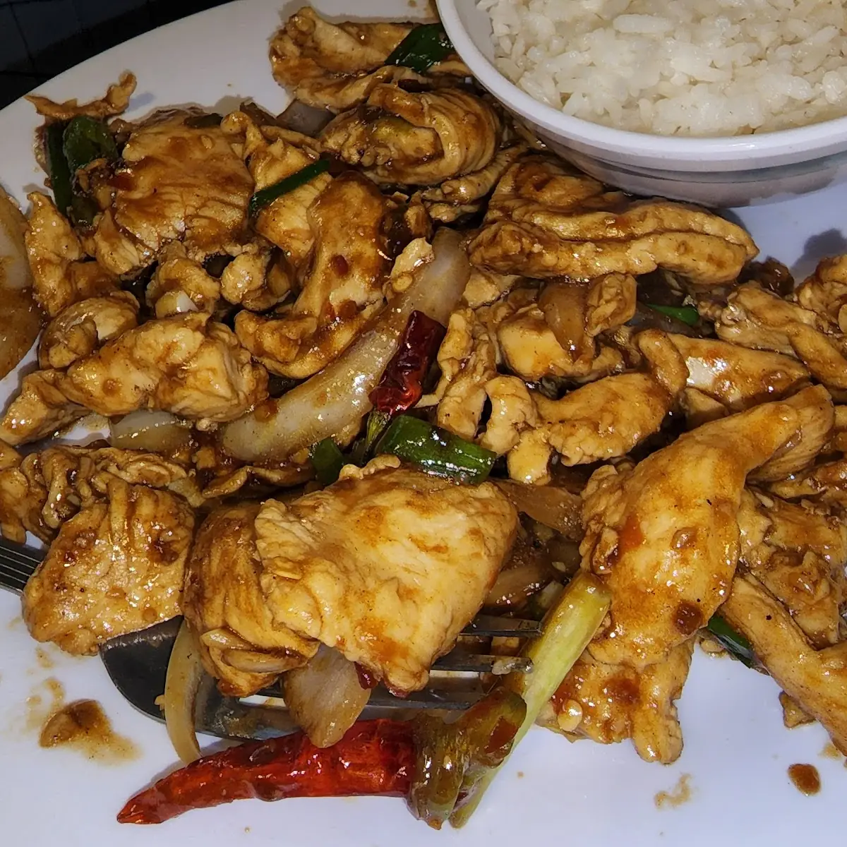 Spicy Garlic Chicken, Shrimp, or Tofu