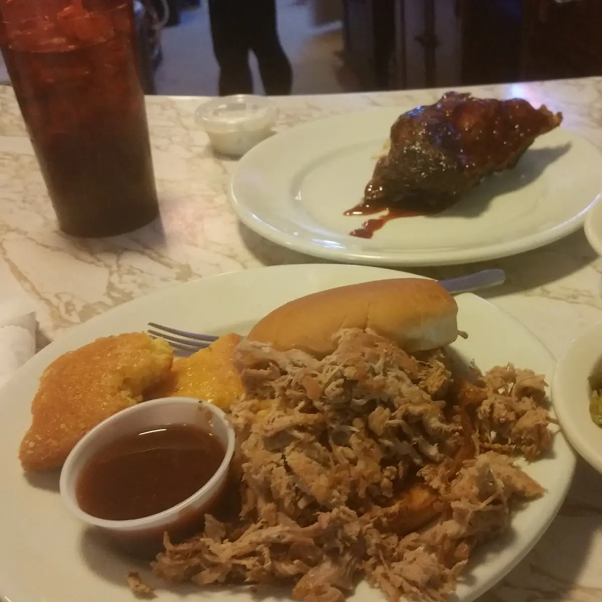 BBQ Ribs Pulled Pork and Green Beans