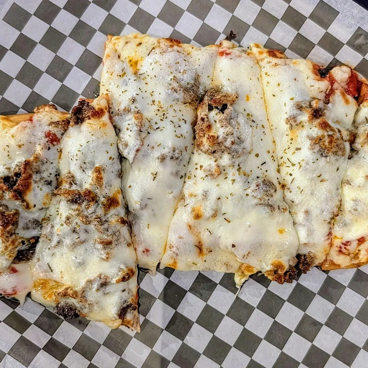 Sliced Steak and Pepperoni Flatbread Pizza