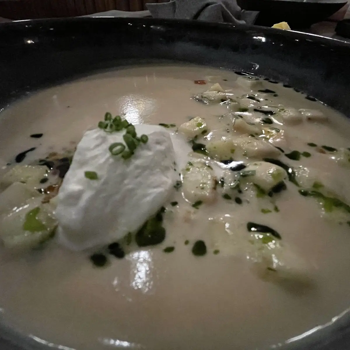 Seared Rockfish Oyster Chowder Bok Choy