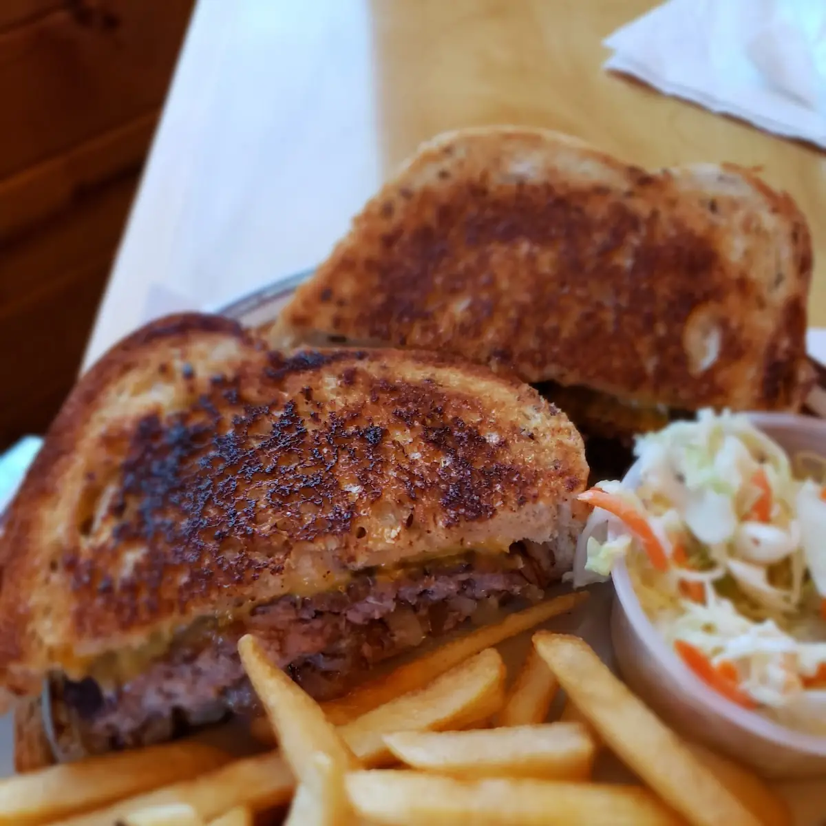 Burger Fries Coleslaw