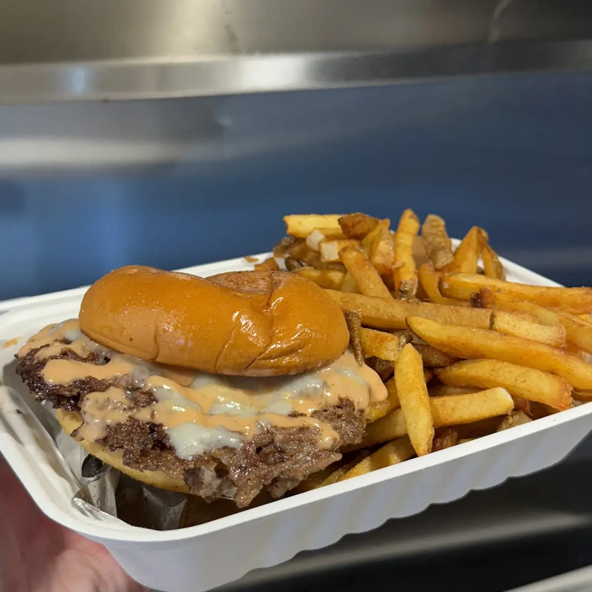 Burger with Crispy Fries