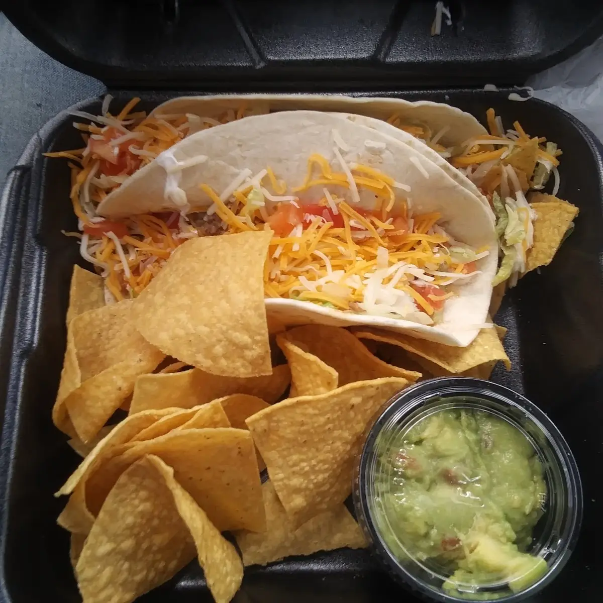 Soft Taco and Chips with Salsa