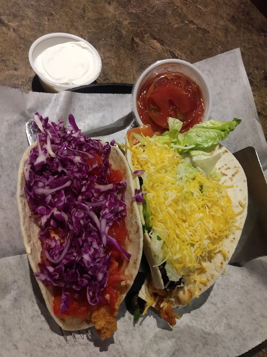 Fish and a Chicken Taco