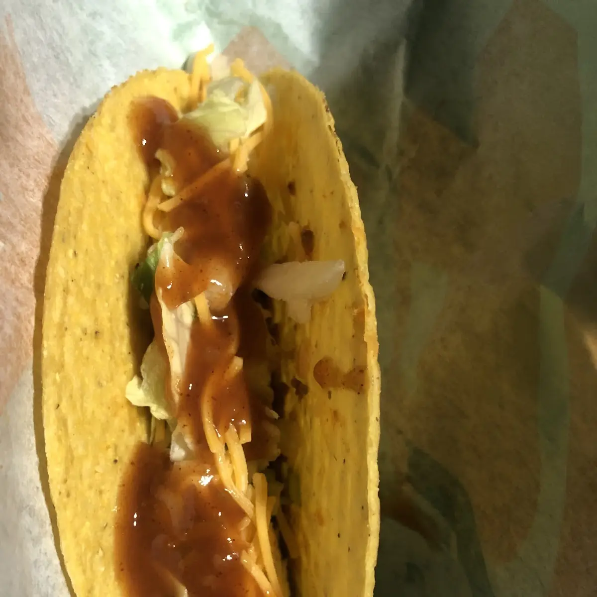 Hard Taco with Hot Sauce