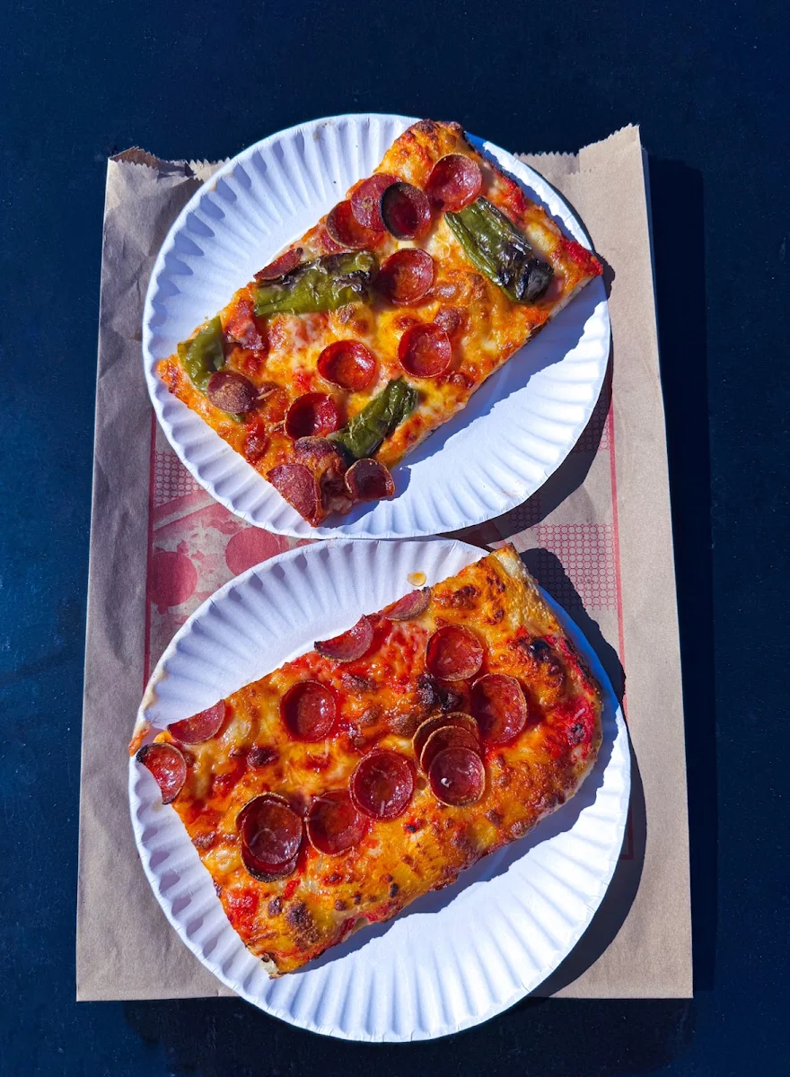 Pepperoni and Long Hot Pepperoni Slice