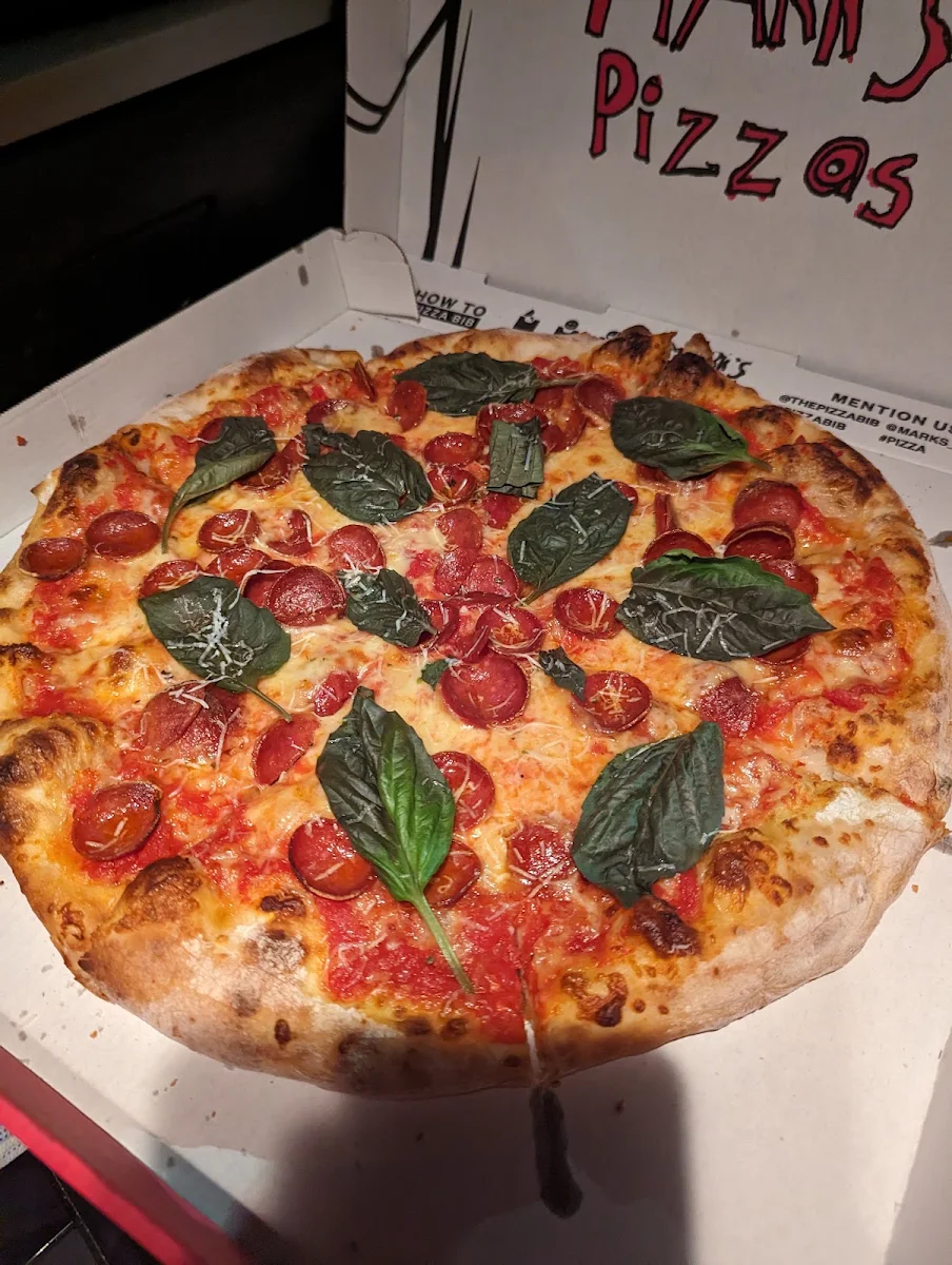 Pepperoni with Basil and Hot Honey