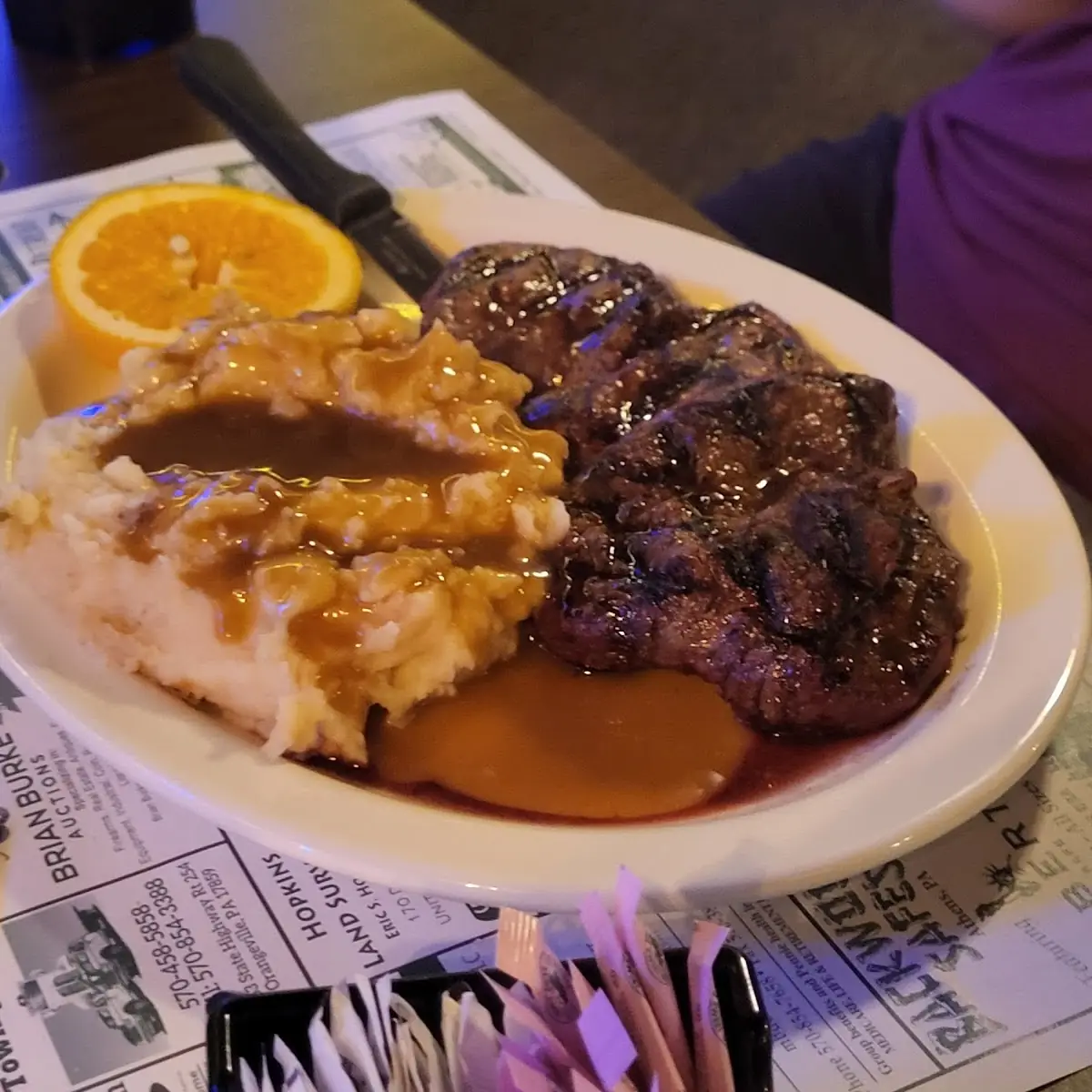 Sirloin Steak with Mashed Potatoes