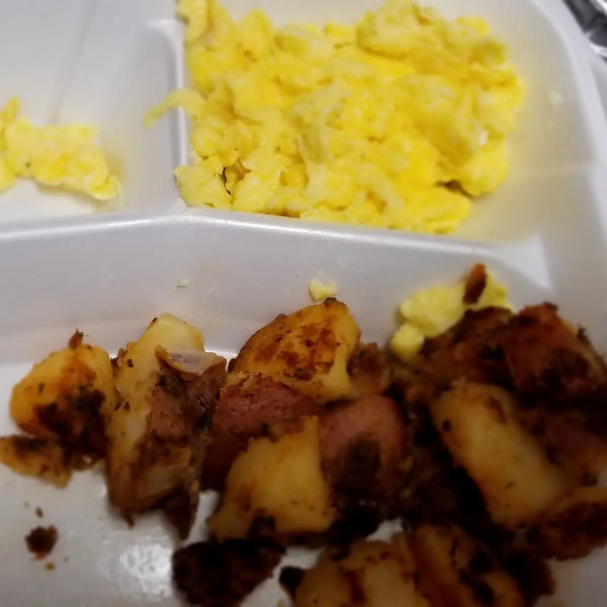 Two Scrambled Eggs and Home Fries Via Ubereats