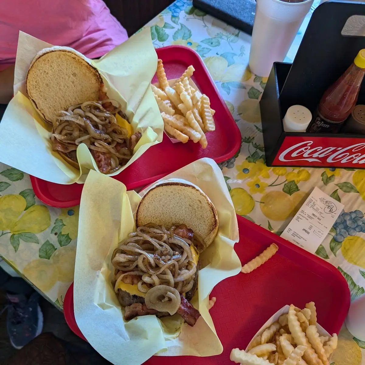 Double Bacon Cheeseburger Grilled Onions