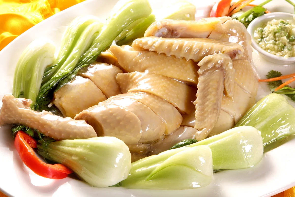 Steamed Chicken with Chinese Vegetables Half