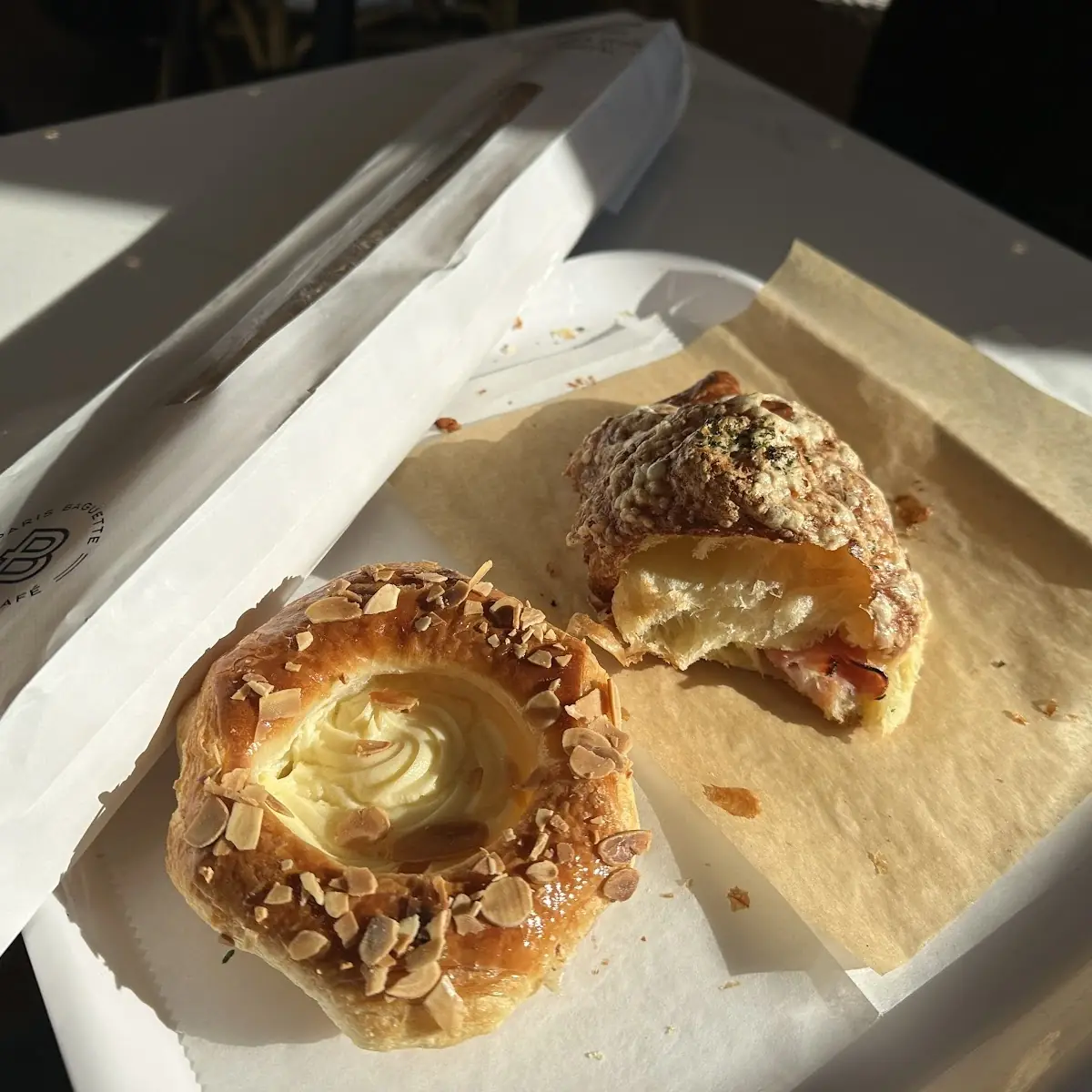 Cheese Danish and Ham and Cheese Croissant