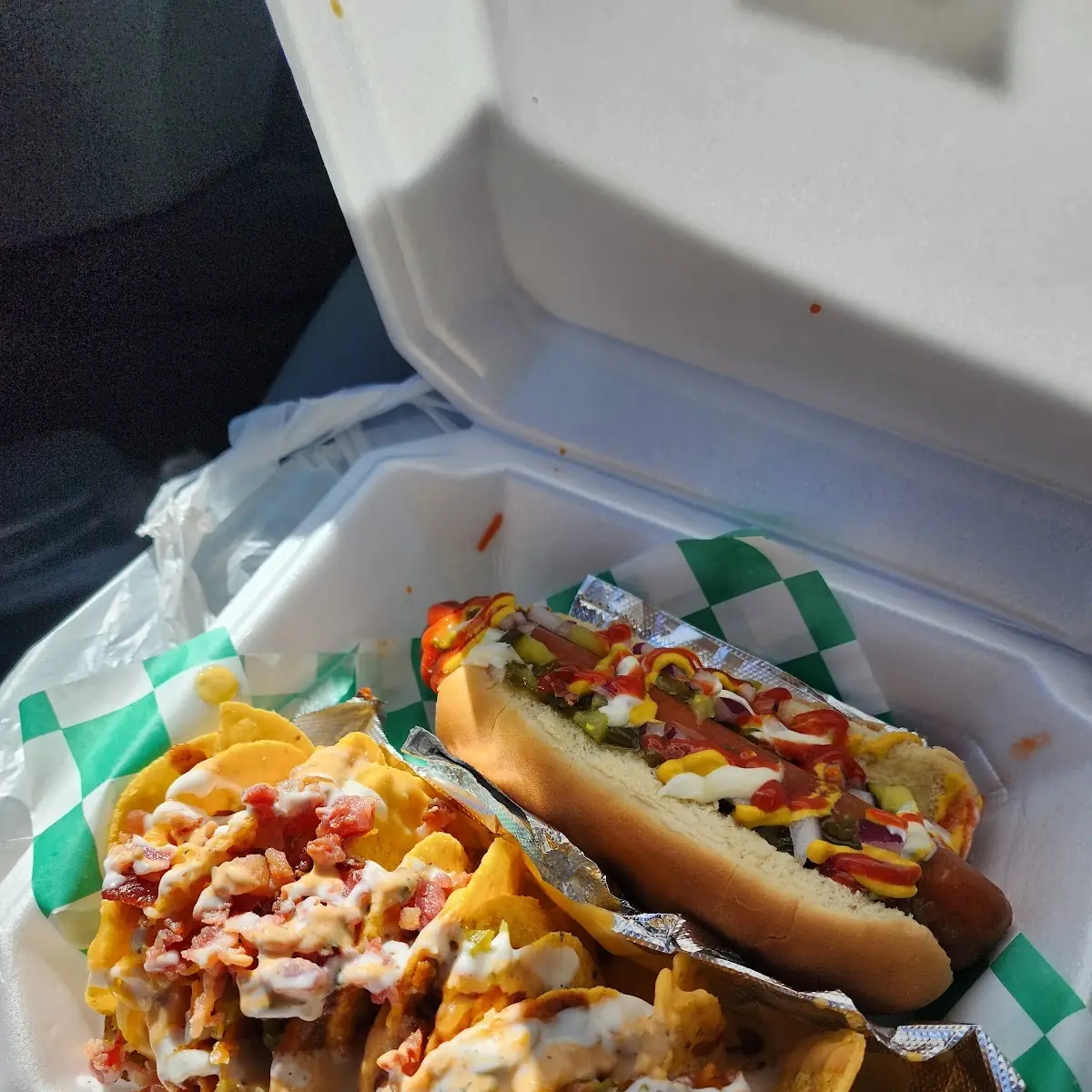 Premium Beef Hot Dog with Loaded Nachos
