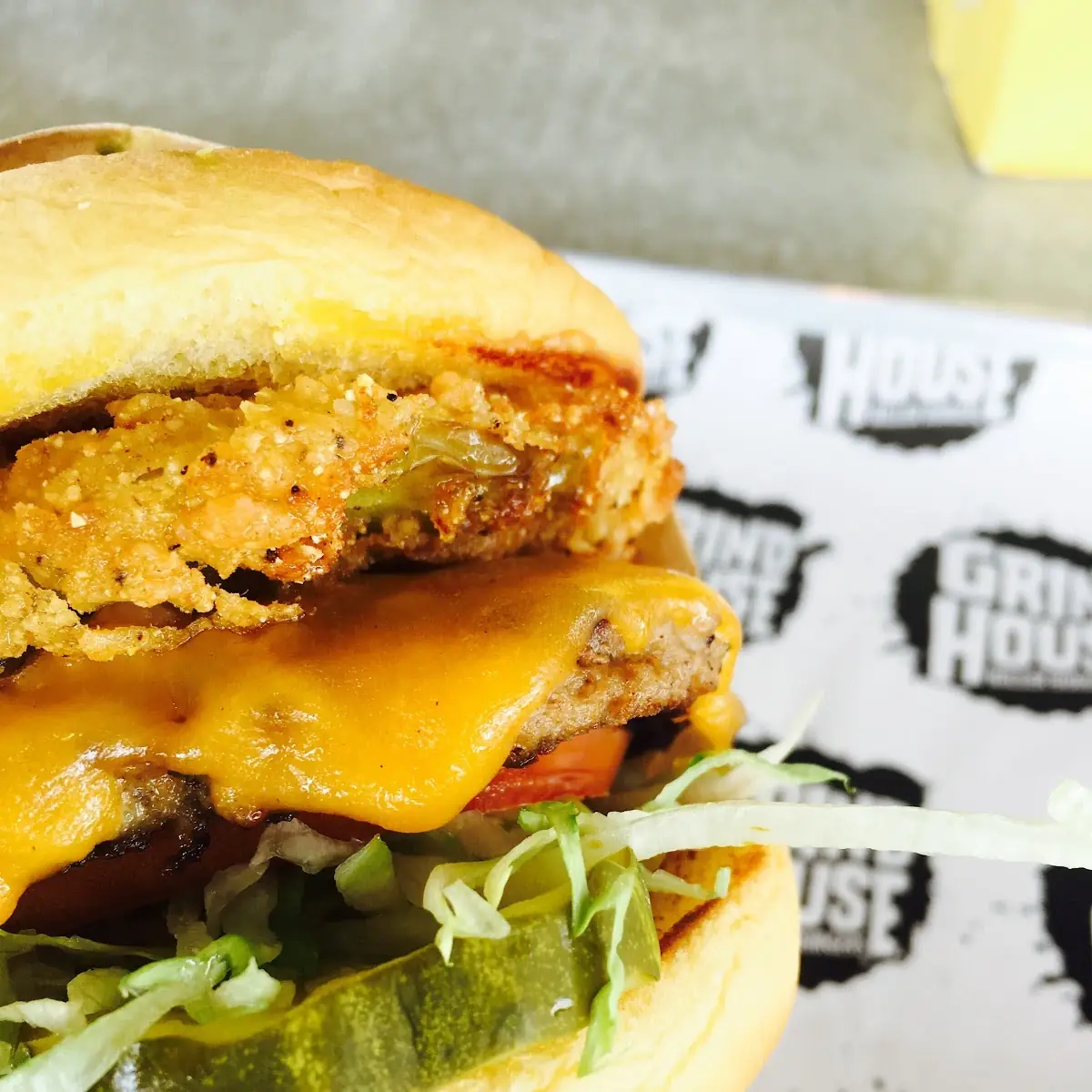Turkey Burger with Fried Green Tomatoes