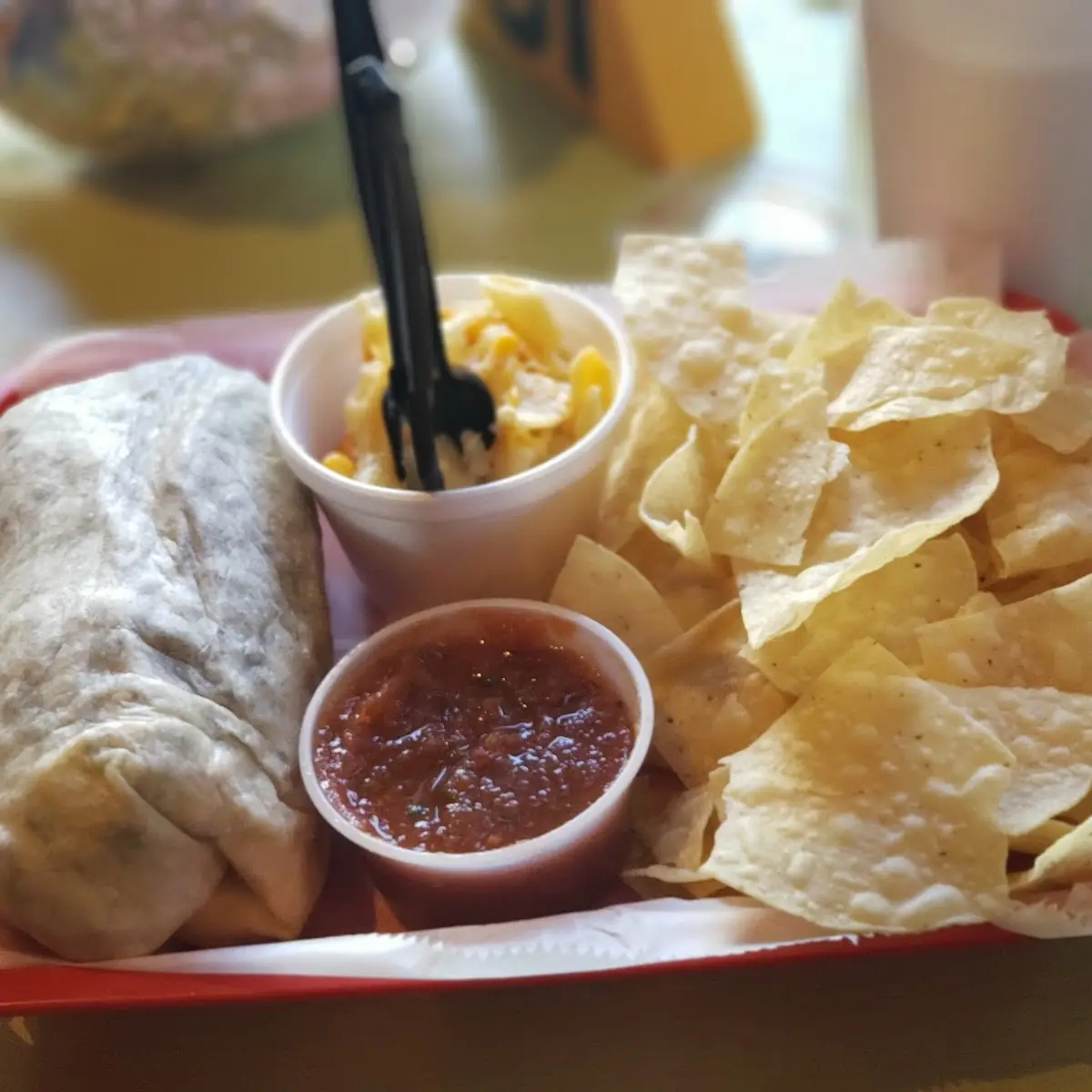 Burrito Chips and Queso Mac and Cheese