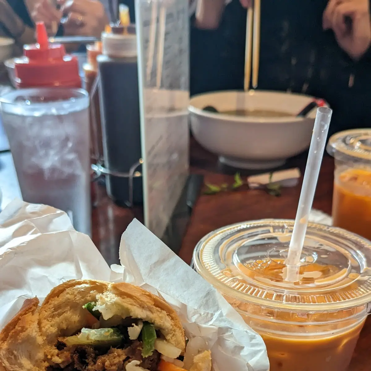 Thai Tea and Pork Sandwich