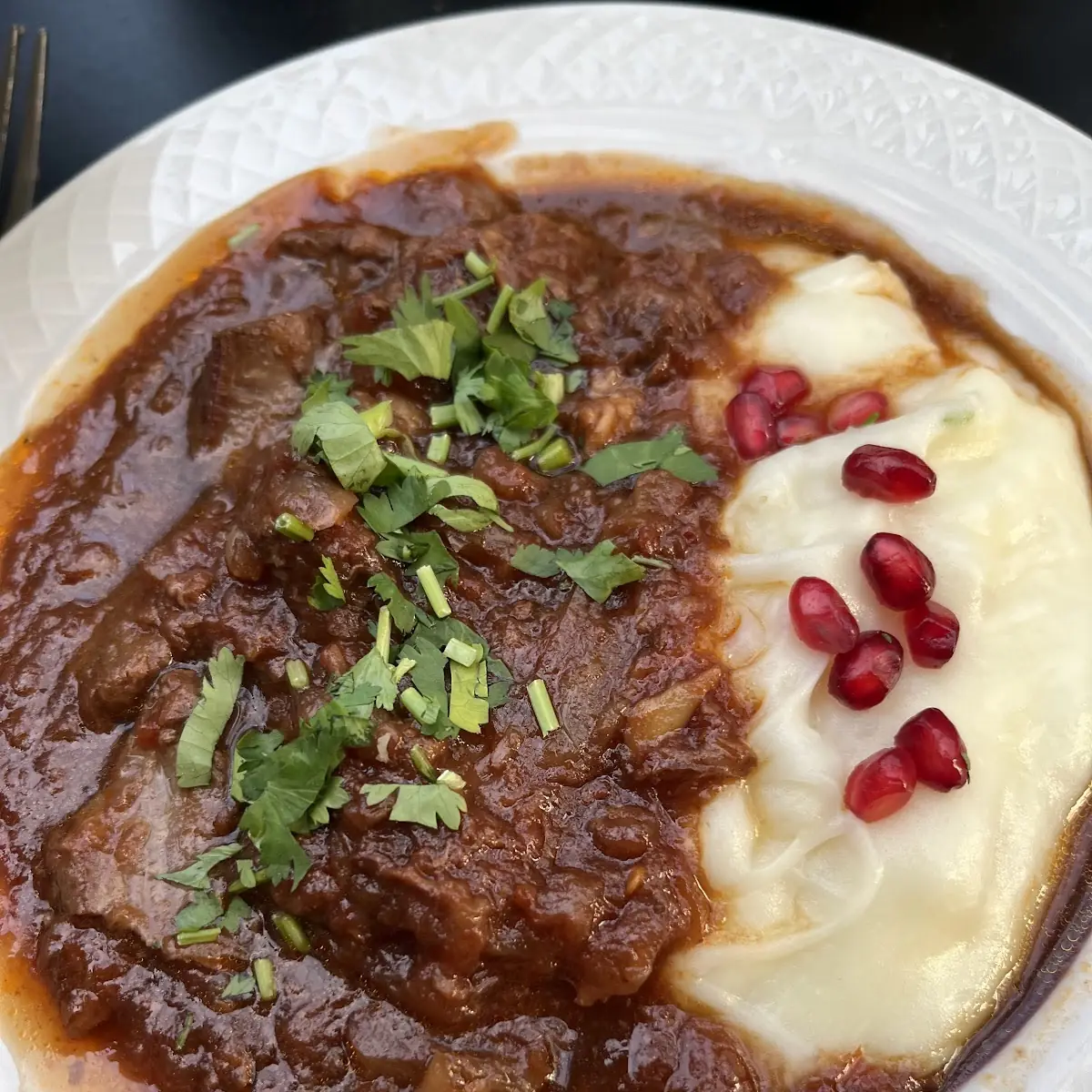 Saperavi and Pomegranate Beef Stew
