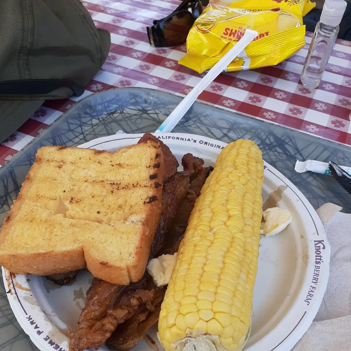 Pork Ribs Corn and Garlic Bread