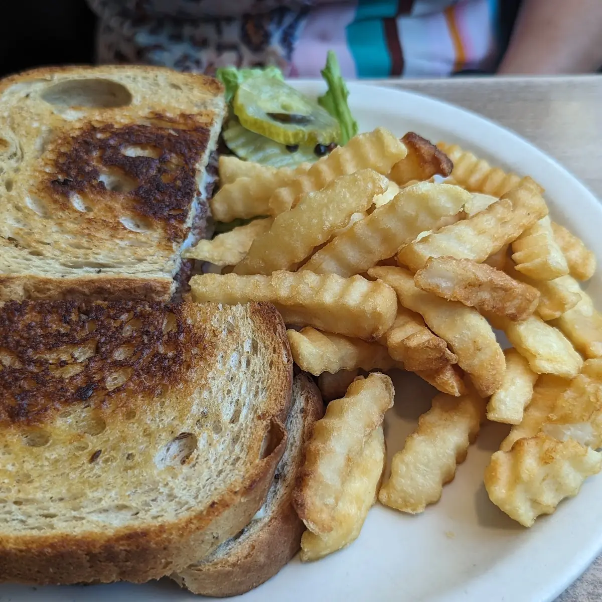 Patty Melt Burger and Fries