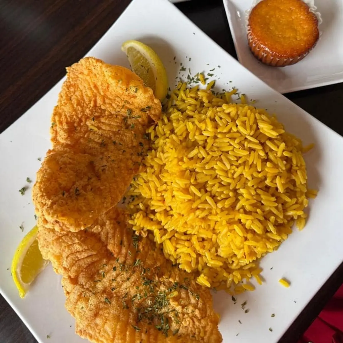 Fried Fish with Yellow Rice