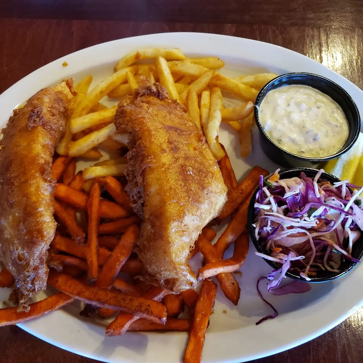 Fried Fish and Chips Plate