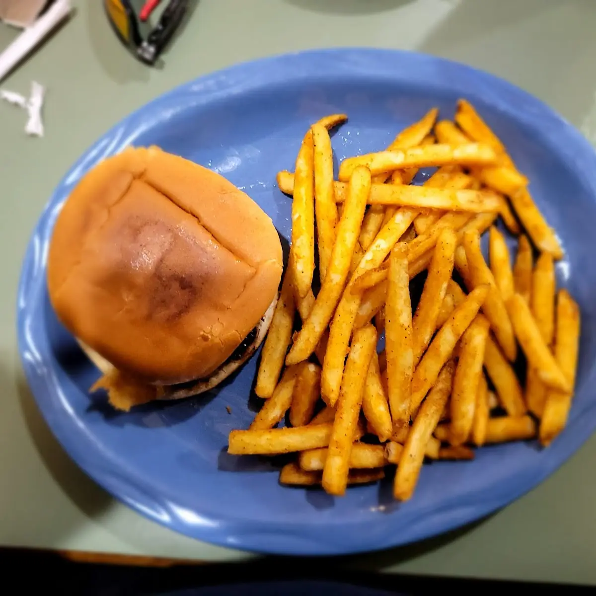 Cheese Burger and Fries
