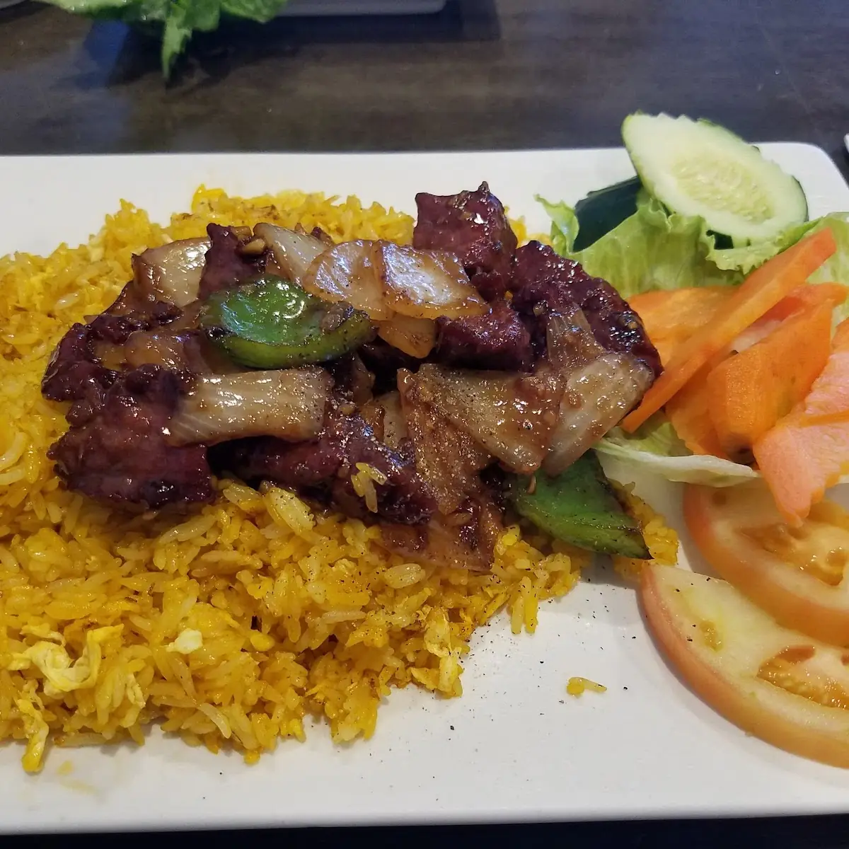 Egg Fried Rice with Vietnamese Shaking Beef