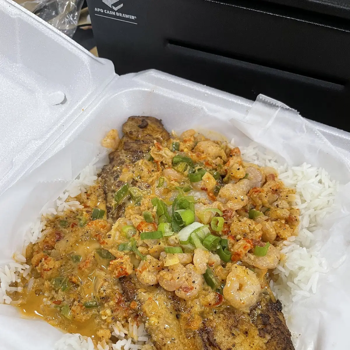 Loaded Blackened Fish with White Rice