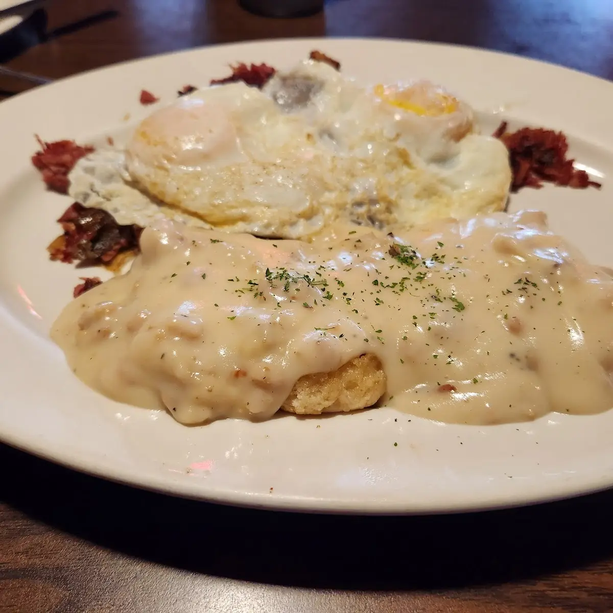 Biscuits and Gravy Corn Beef Hash