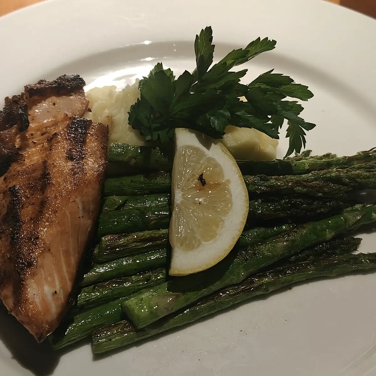 Fire-Grilled Silver Salmon Yukon Gold Mashed Potatoes