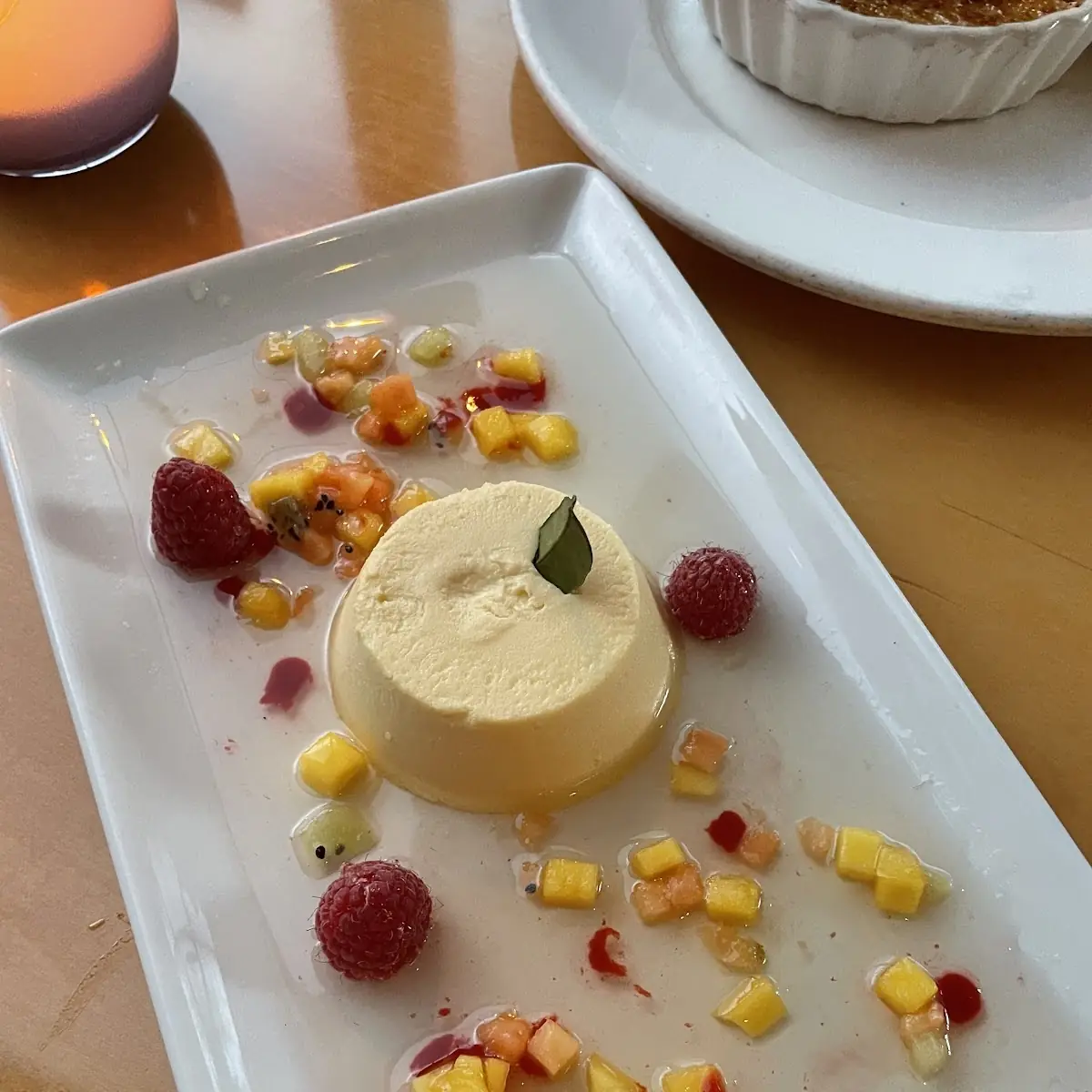 Passion Fruit Panna Cotta with Tropical Fruit