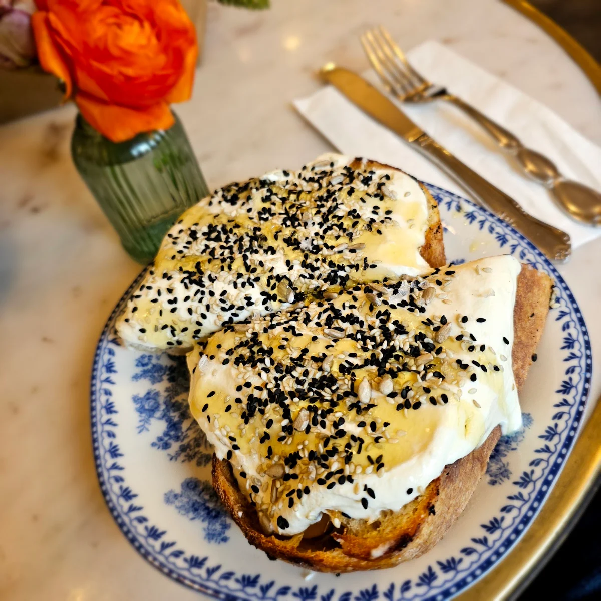 Cream Cheese Toast with Seeds