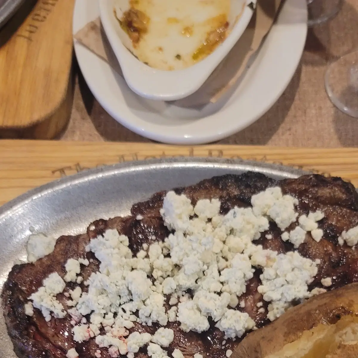 Delmonico Steak with Blue Cheese Crumbles