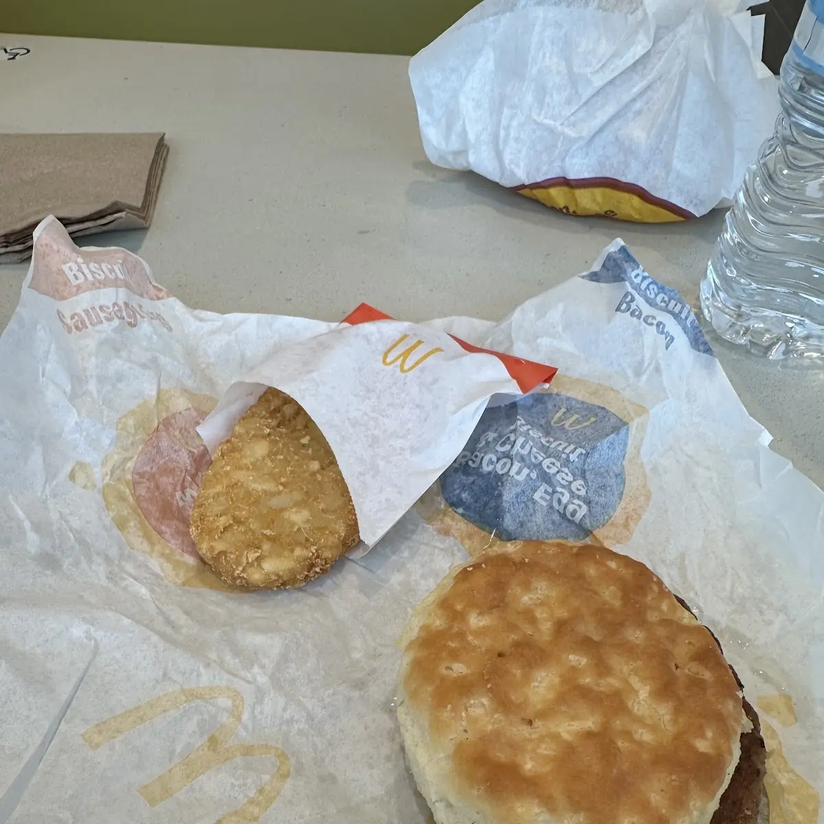 Sausage Biscuit and Hash Browns