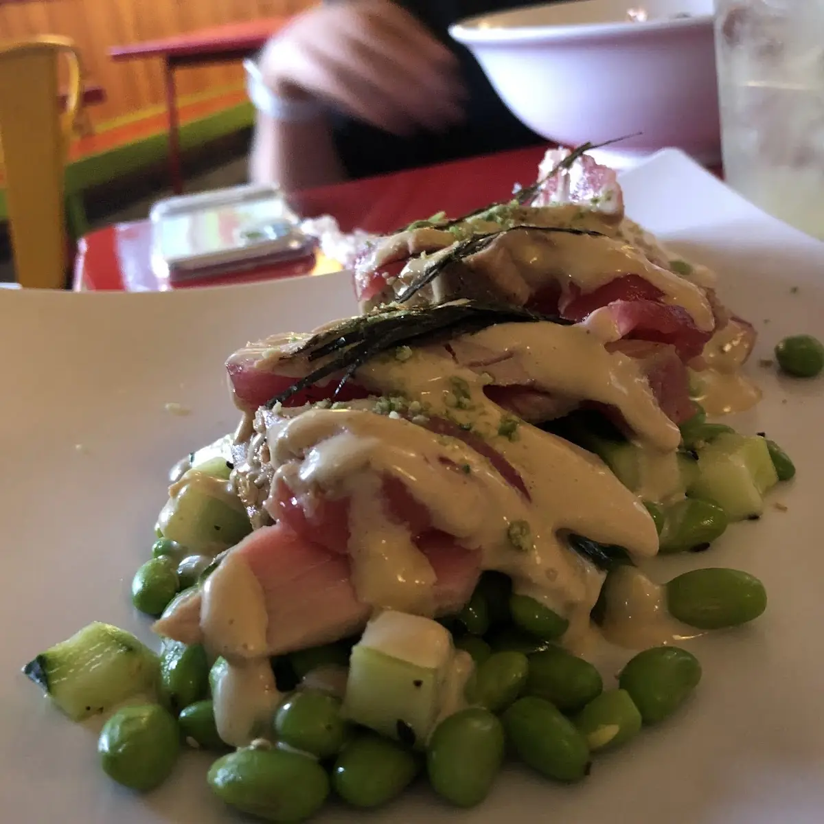 Seared Ahi Tuna on Edamame