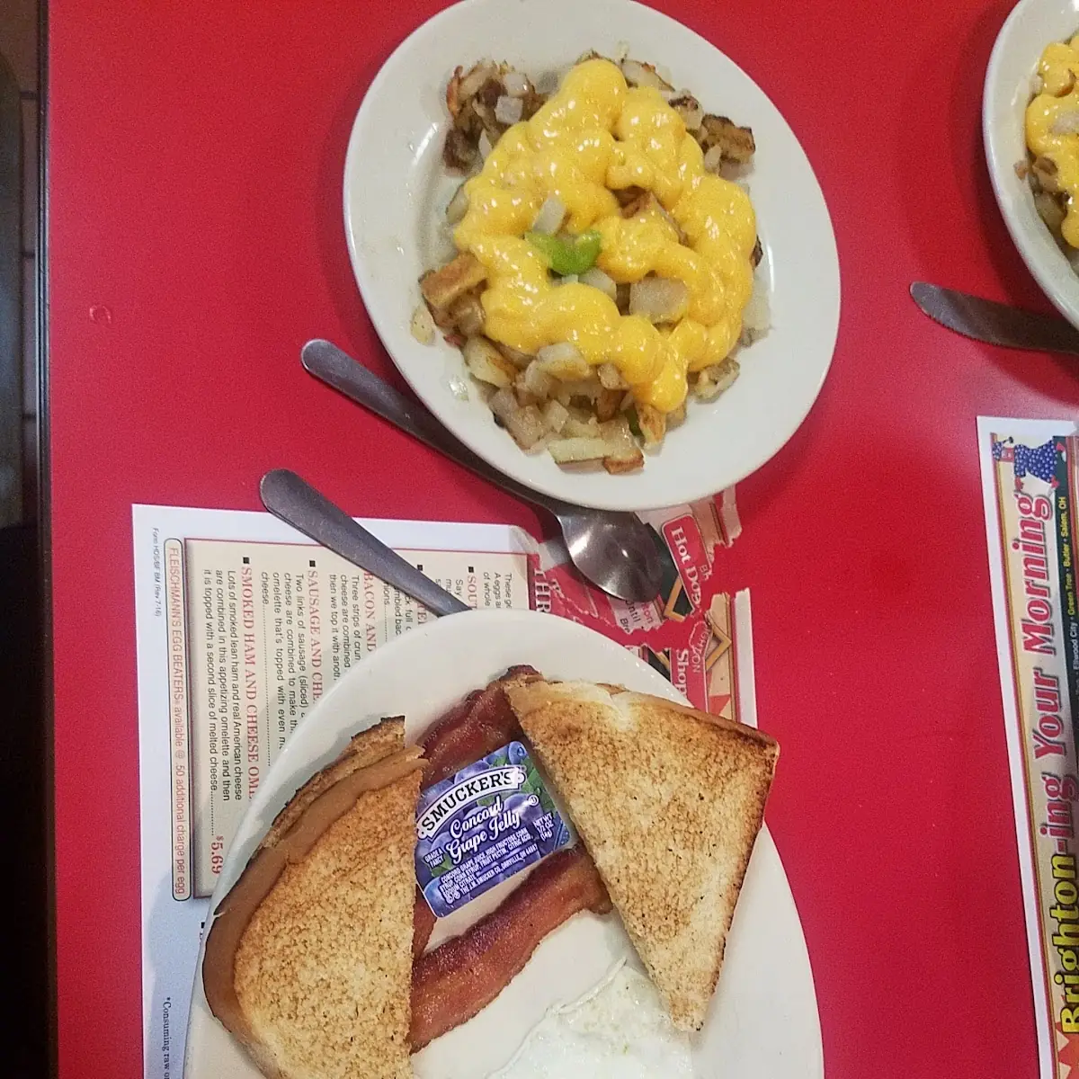 Grilled Cheese Sandwich and Chilly Cheese Fries